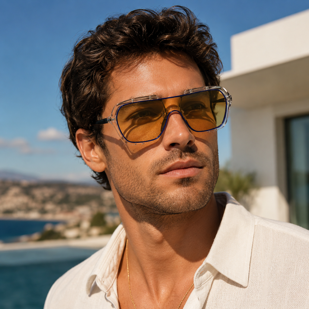 Yellow Aviator Classic Polarised UV Protection Sunglasses for Men