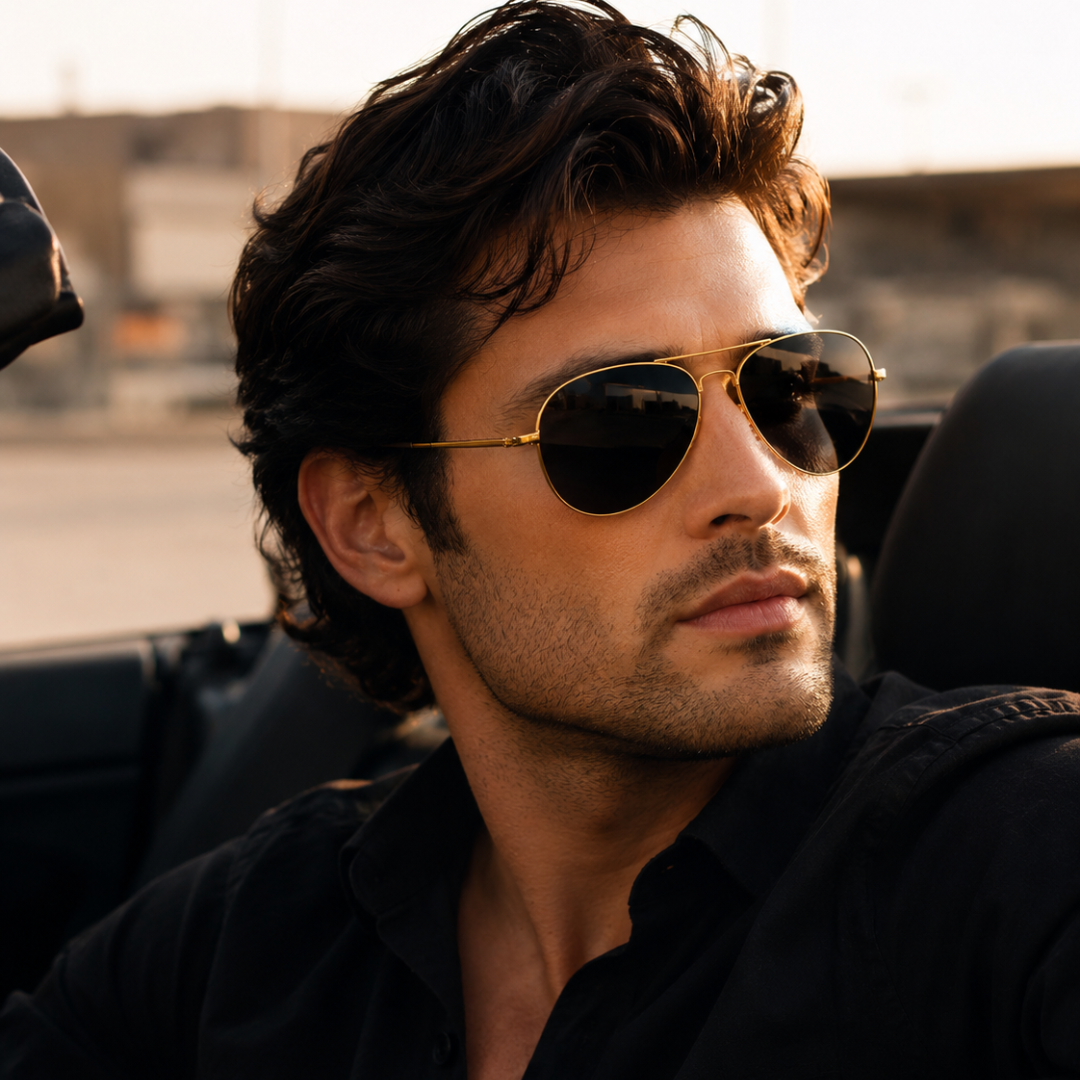 Black Aviator Classic UV Protection Sunglasses for Men