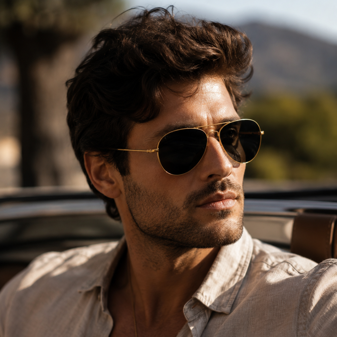 Black Aviator Classic UV Protection Sunglasses for Men