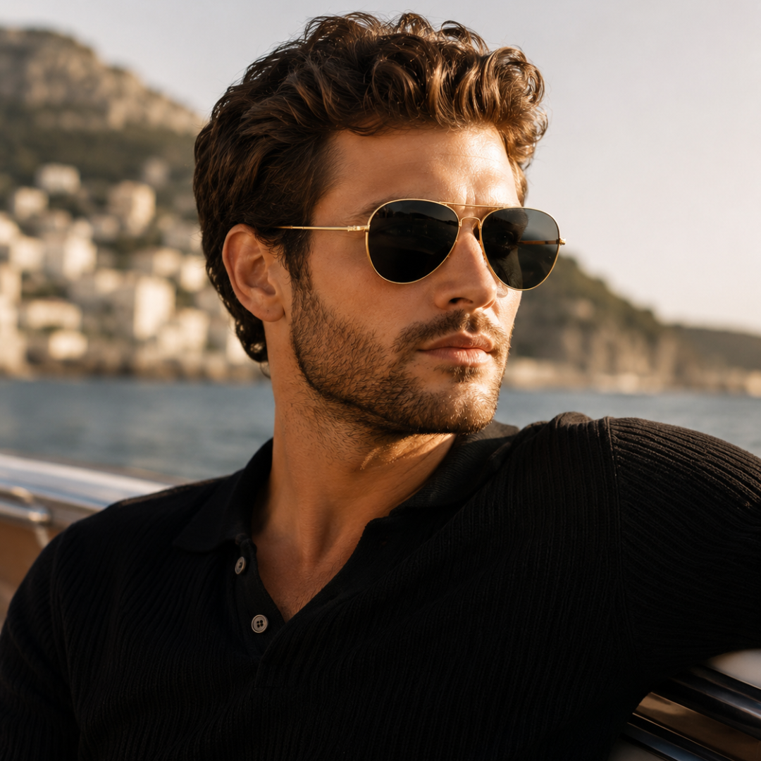 Black Aviator Classic UV Protection Sunglasses for Men