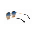Blue Brown Hexagon Classic UV Protection Sunglasses for Men and Women