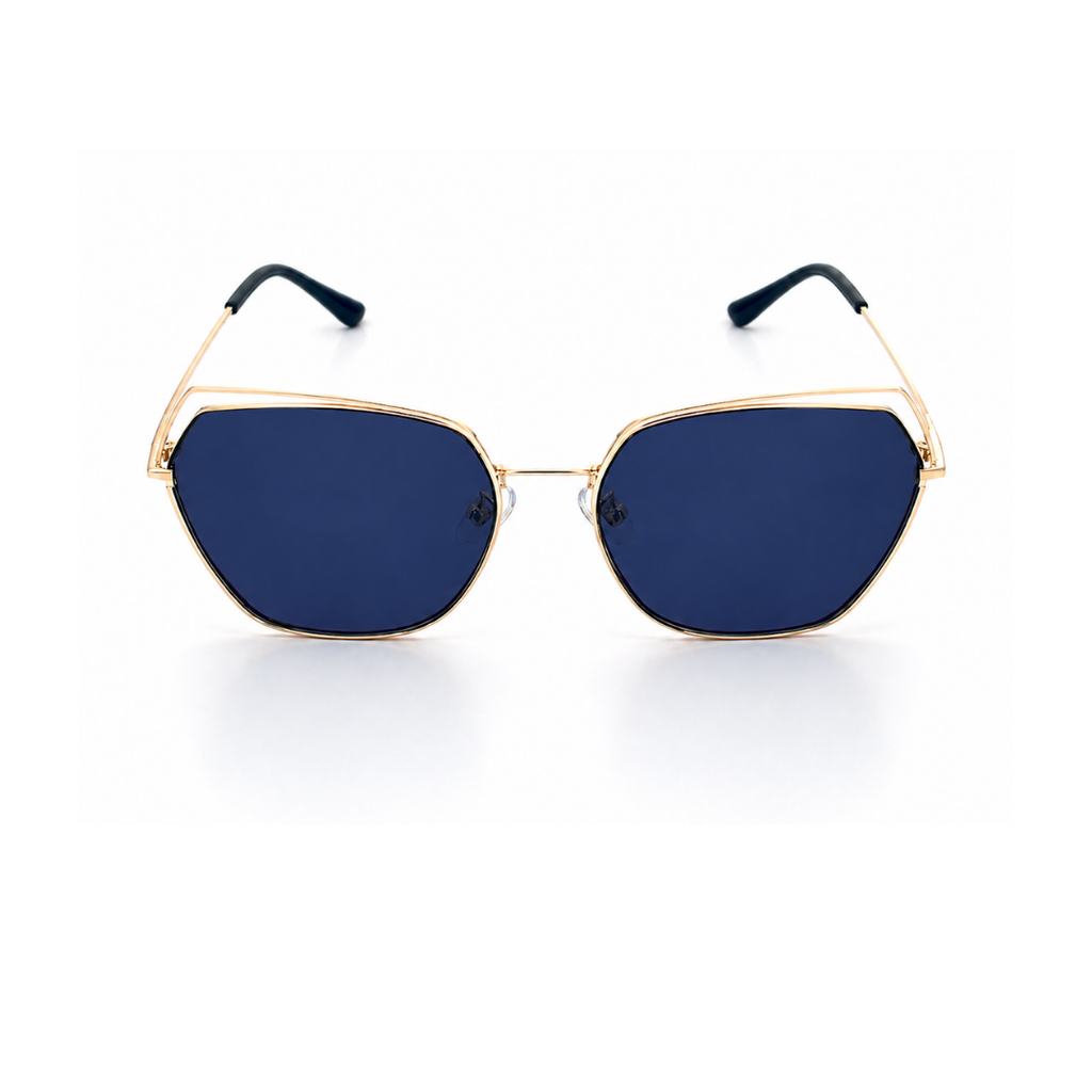 Blue Hexagon Trendy Sunglasses for women