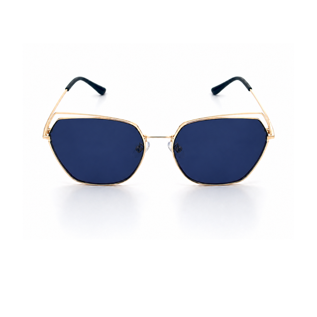 Blue Hexagon Trendy Sunglasses for women