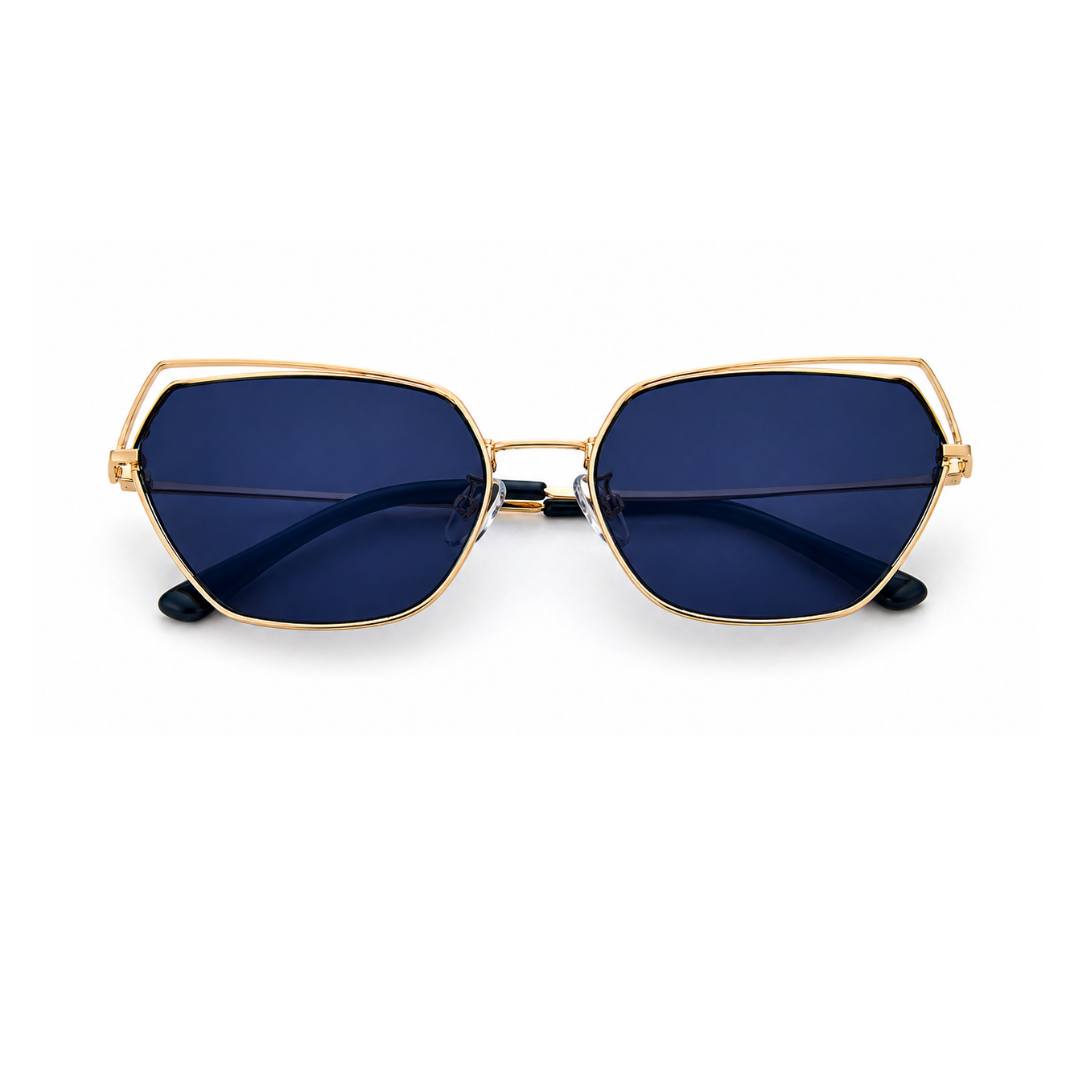 Blue Hexagon Trendy Sunglasses for women