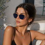 Blue Hexagon Trendy Sunglasses for women