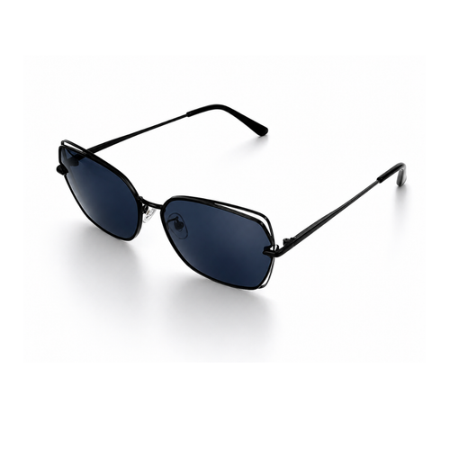 Black Butterfly Rectangle Sunglasses for Women
