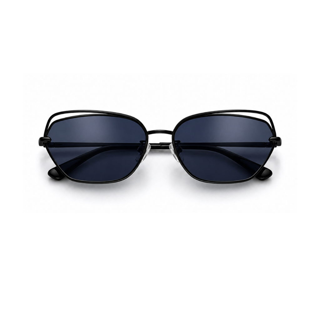 Black Butterfly Rectangle Sunglasses for Women