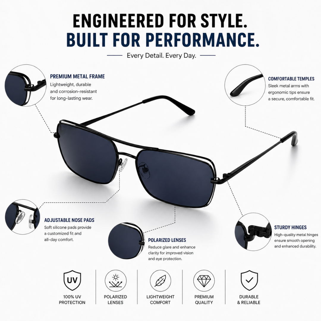 Black Butterfly Rectangle Sunglasses for Women