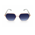 Blue Hexagon Metal Sunglasses for Women