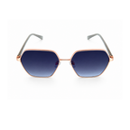 Blue Hexagon Metal Sunglasses for Women