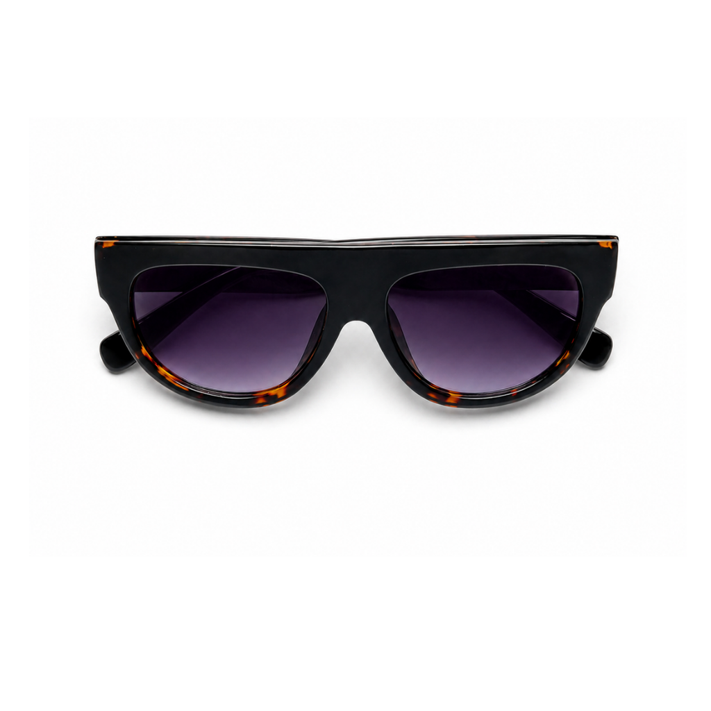 Black Leopard Square Trendy Sunglasses for Men