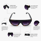 Black Leopard Square Trendy Sunglasses for Men