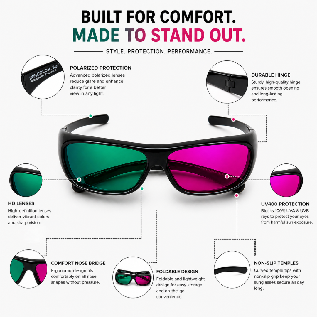 Green and Pink Dual Tone Trendy Sunglasses for Men and Women