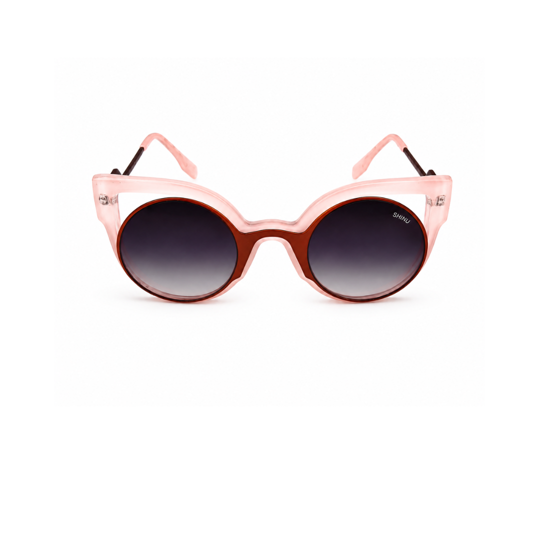 Blush Eclipse Round Cat-Eye Sunglasses for Women | Premium Fashion Eyewear