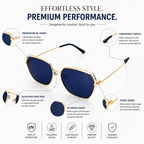 Blue Hexagon Trendy Sunglasses for women