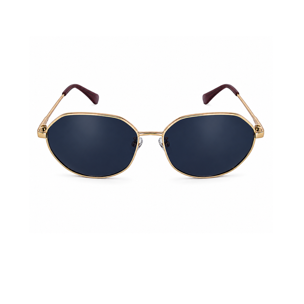 Black Gold Hexagon Classic UV Protection Sunglasses for Men and Women