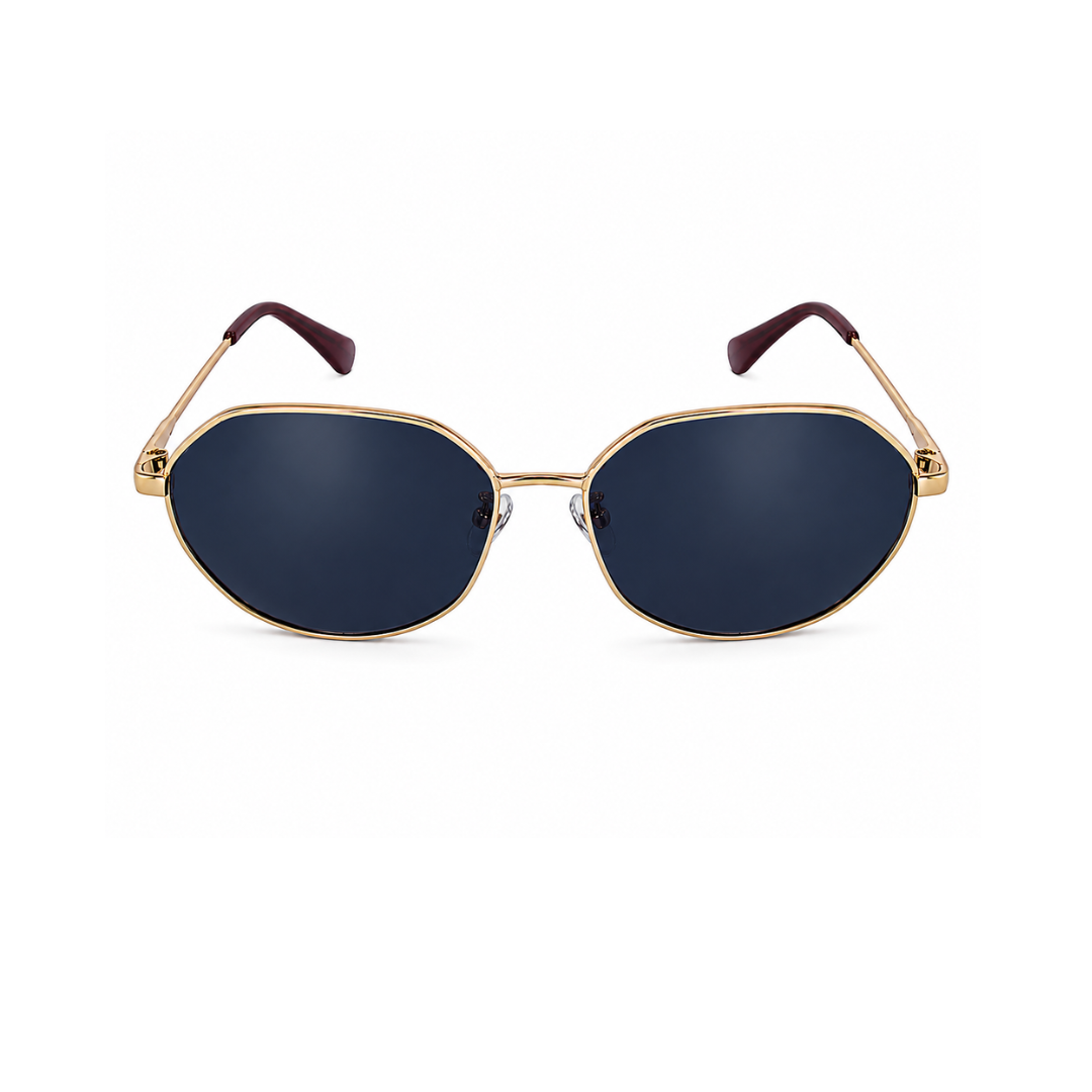 Black Gold Hexagon Classic UV Protection Sunglasses for Men and Women