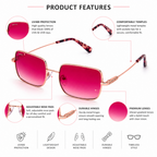 Pink Square Trendy UV Protection Sunglasses for Men and Women