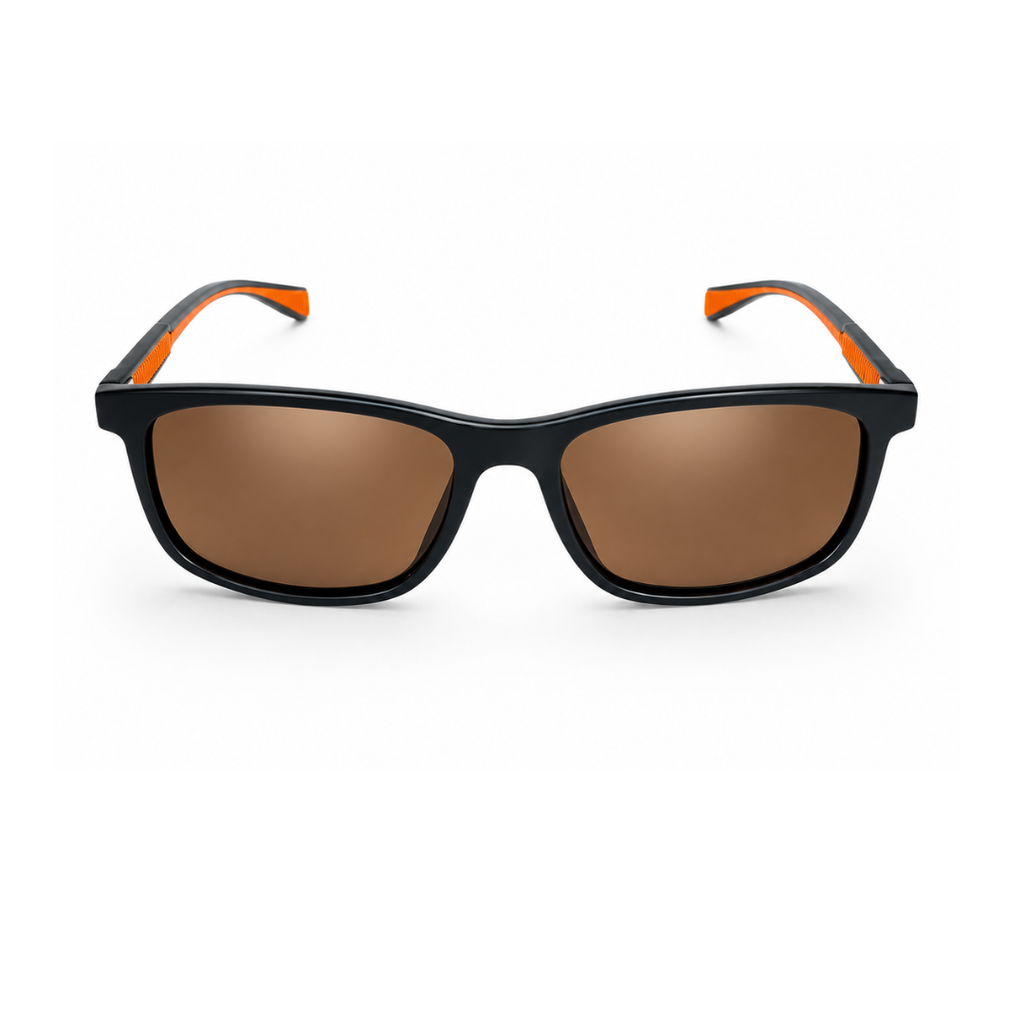 Black Brown Rectangle Trendy Polarized Sunglasses for Men