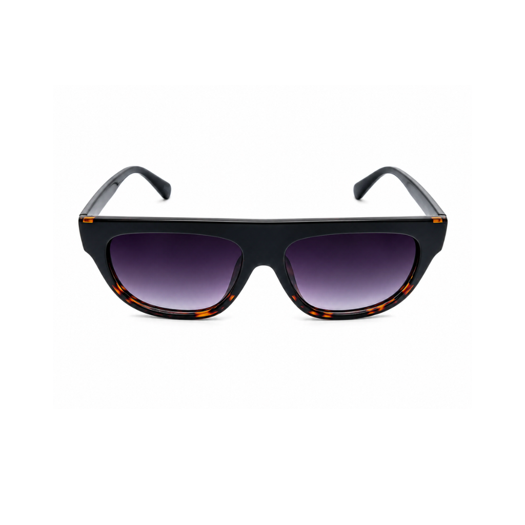 Black Leopard Square Trendy Sunglasses for Men
