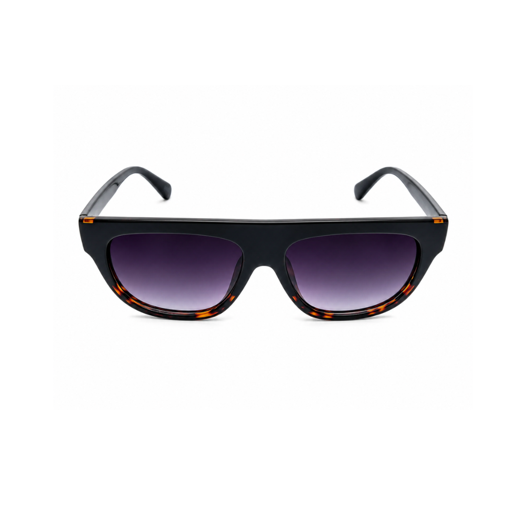 Black Leopard Square Trendy Sunglasses for Men
