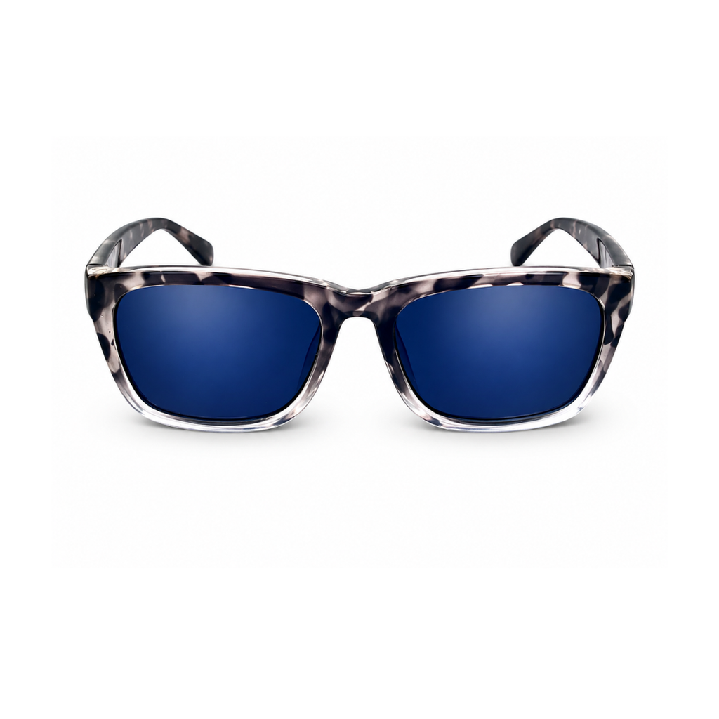 Blue Leopard Square Trendy Sunglasses for Men and women