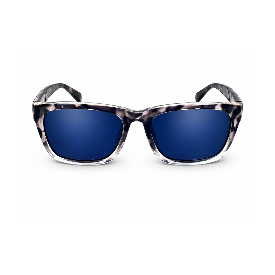 Blue Leopard Square Trendy Sunglasses for Men and women